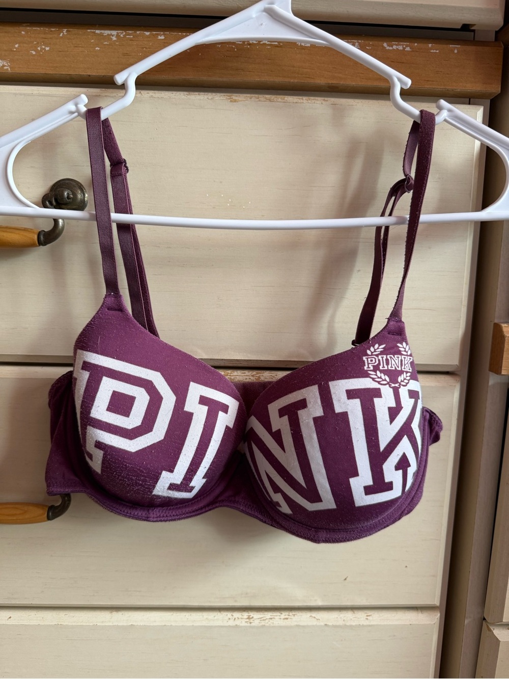 PINK Victoria's Secret Plum Logo Push-Up Bra